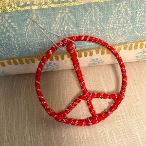NWT Boho Holiday Peace Sign Wall Hanging